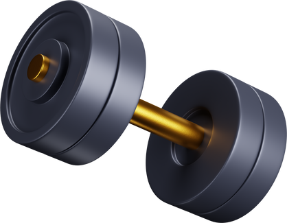 3D Black Dumbbell